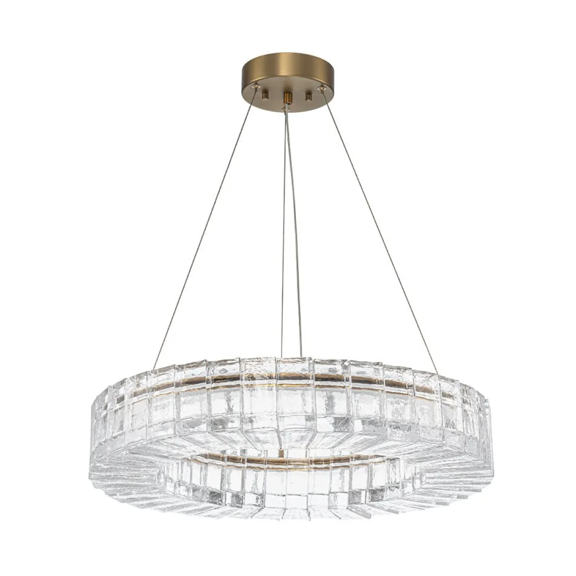 Textured Glass Icy Style Ring Dimmable LED Chandelier