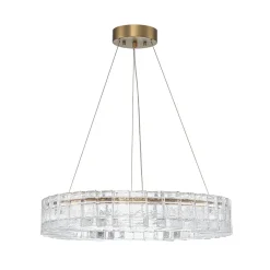 Textured Glass Icy Style Ring Dimmable LED Chandelier