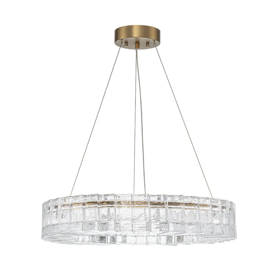 Textured Glass Icy Style Ring Dimmable LED Chandelier