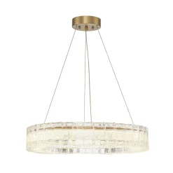 Textured Glass Icy Style Ring Dimmable LED Chandelier