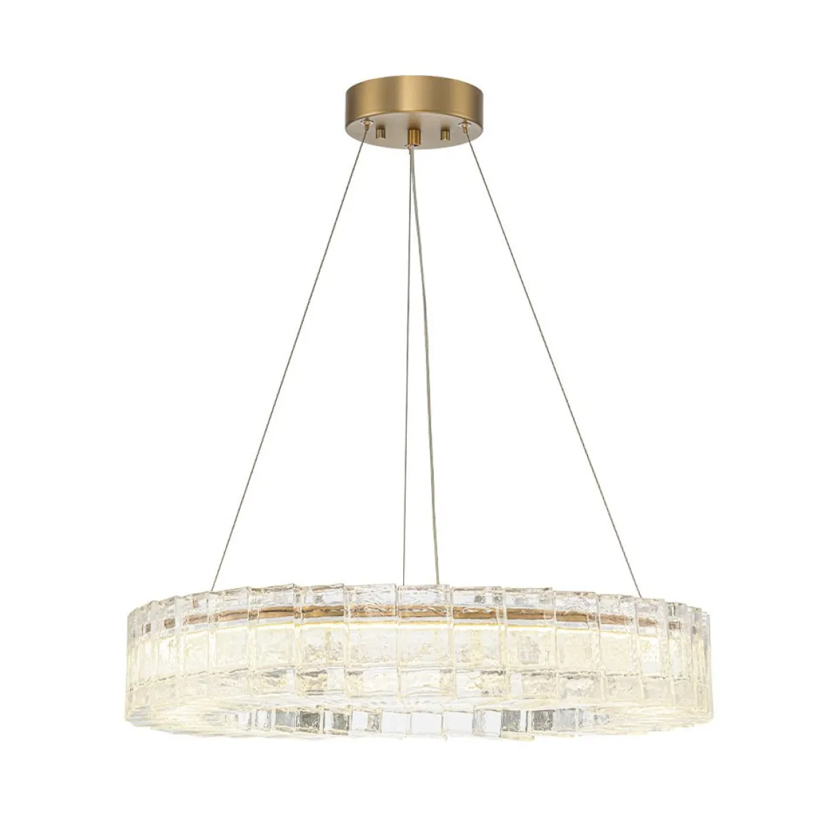 Textured Glass Icy Style Ring Dimmable LED Chandelier