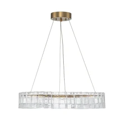 Textured Glass Icy Style Ring Dimmable LED Chandelier