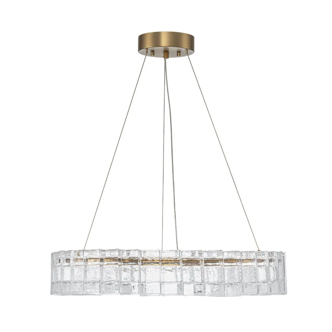 Textured Glass Icy Style Ring Dimmable LED Chandelier