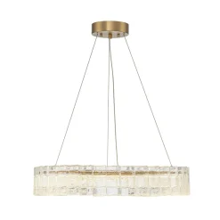 Textured Glass Icy Style Ring Dimmable LED Chandelier