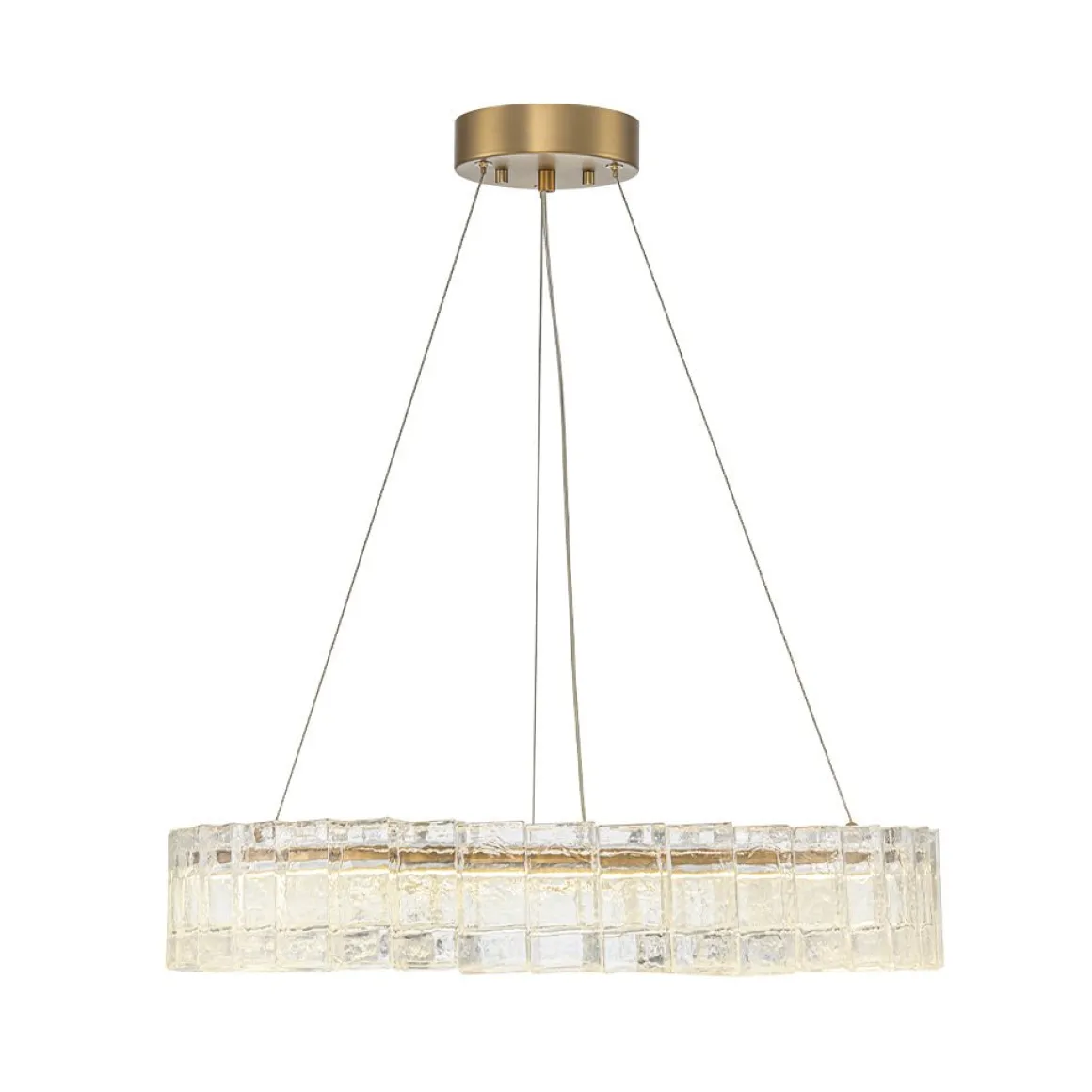 Textured Glass Icy Style Ring Dimmable LED Chandelier