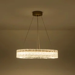 Textured Glass Icy Style Ring Dimmable LED Chandelier