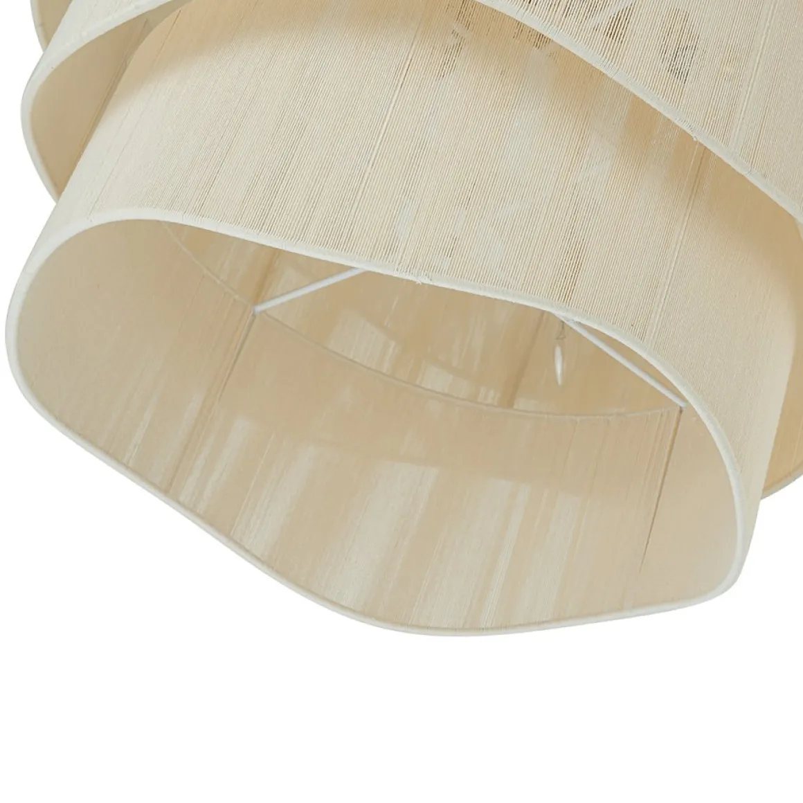 3-Tier Beige Woven Thread Drum Pendant Light