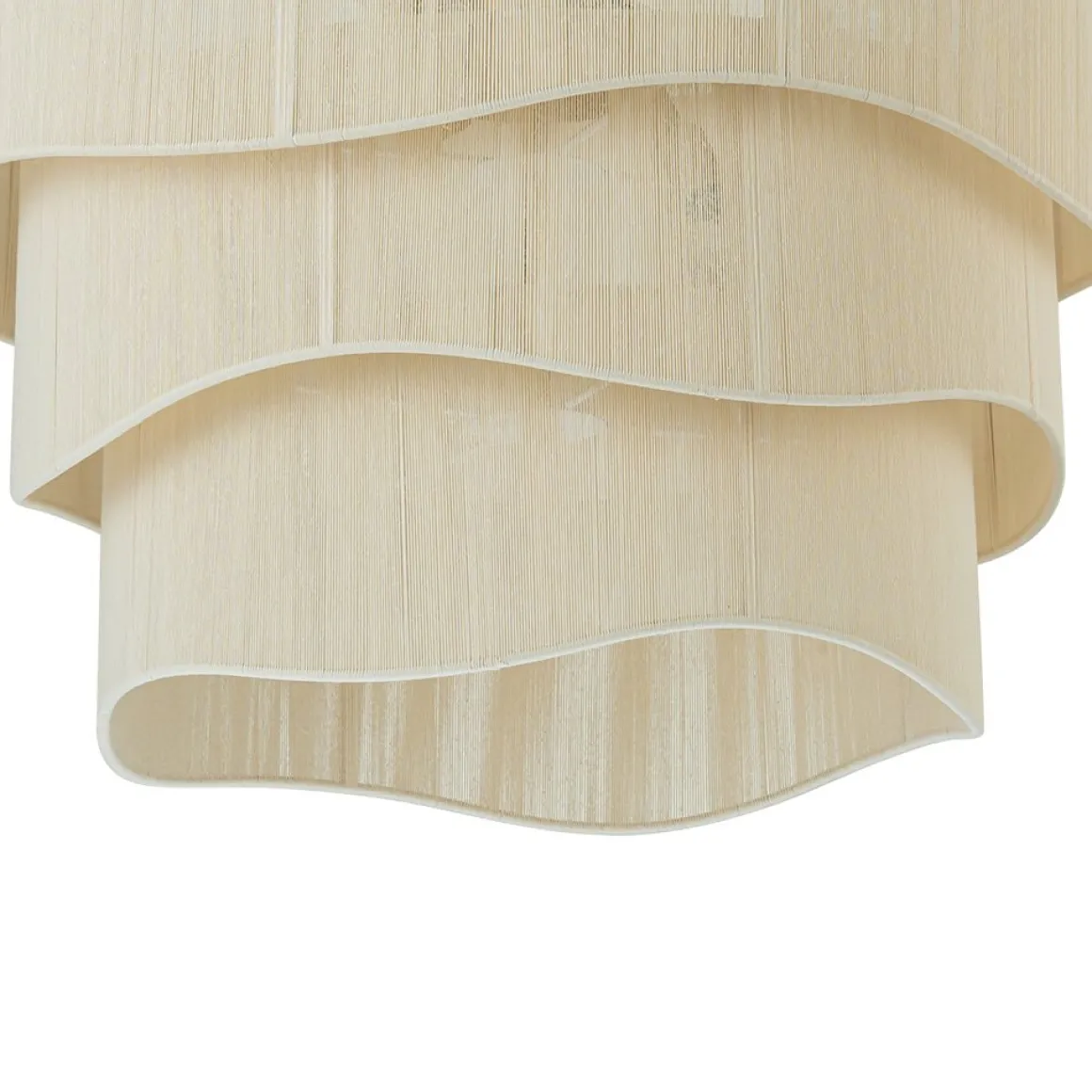3-Tier Beige Woven Thread Drum Pendant Light