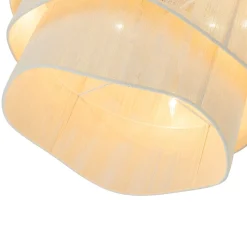 3-Tier Beige Woven Thread Drum Pendant Light