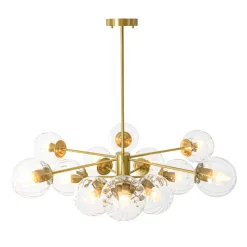 Tiered Ribbed Glass Globe Round Sputnik Chandelier