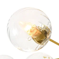 Tiered Ribbed Glass Globe Round Sputnik Chandelier