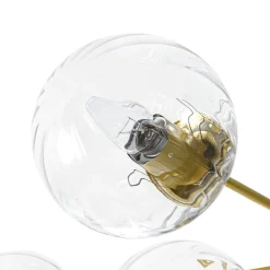Tiered Ribbed Glass Globe Round Sputnik Chandelier