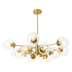 Tiered Ribbed Glass Globe Round Sputnik Chandelier