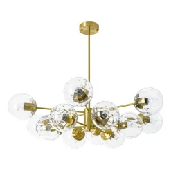 Tiered Ribbed Glass Globe Round Sputnik Chandelier
