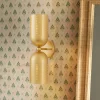 Tulip 2-Light Brass Up Down Hourglass Vanity Wall Sconce