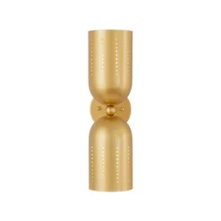 Tulip 2-Light Brass Up Down Hourglass Vanity Wall Sconce