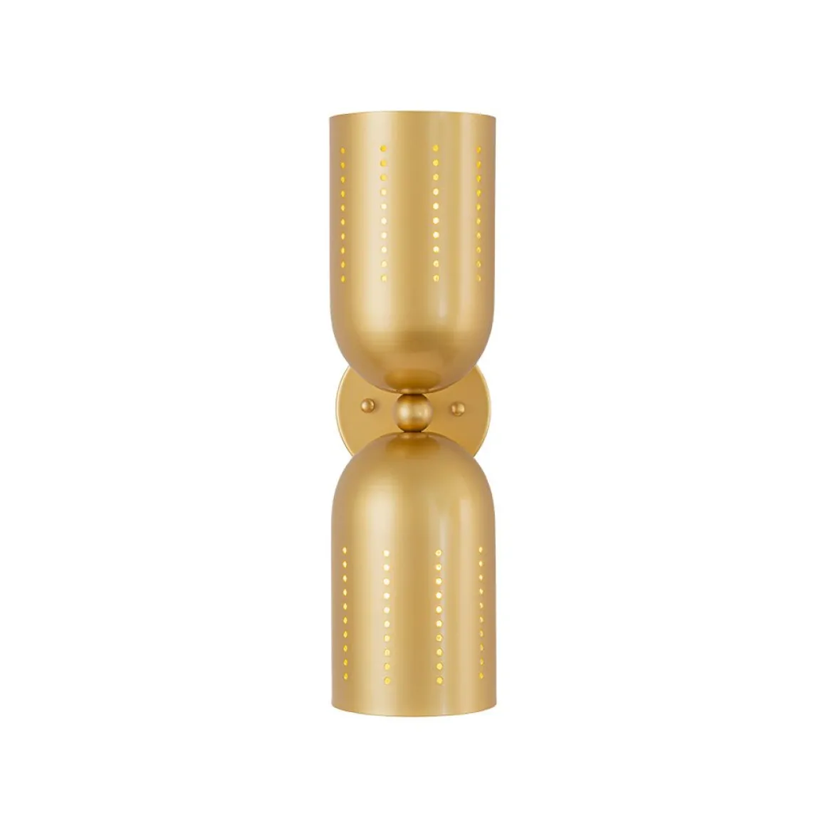 Tulip 2-Light Brass Up Down Hourglass Vanity Wall Sconce