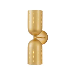 Tulip 2-Light Brass Up Down Hourglass Vanity Wall Sconce