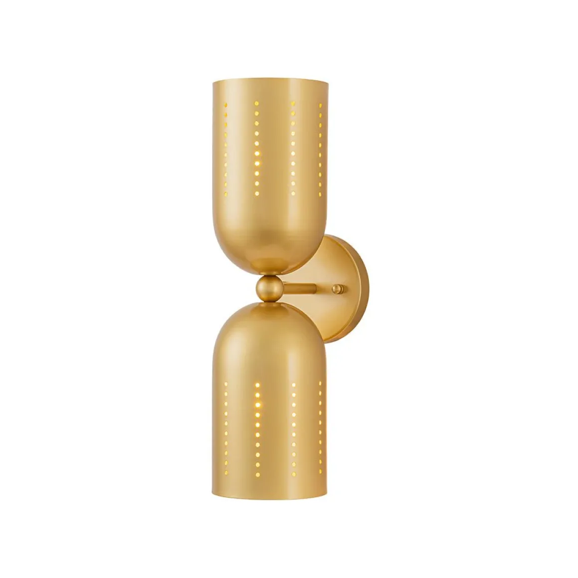 Tulip 2-Light Brass Up Down Hourglass Vanity Wall Sconce