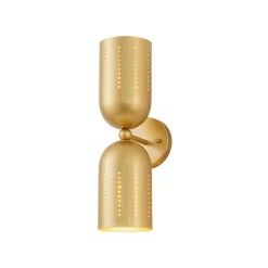 Tulip 2-Light Brass Up Down Hourglass Vanity Wall Sconce