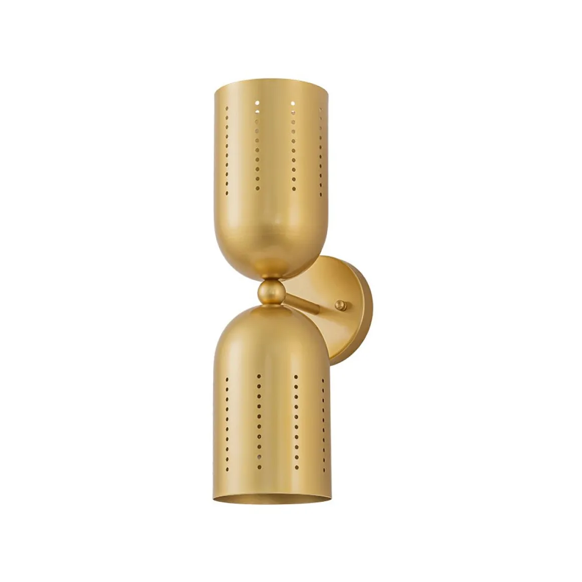 Tulip 2-Light Brass Up Down Hourglass Vanity Wall Sconce