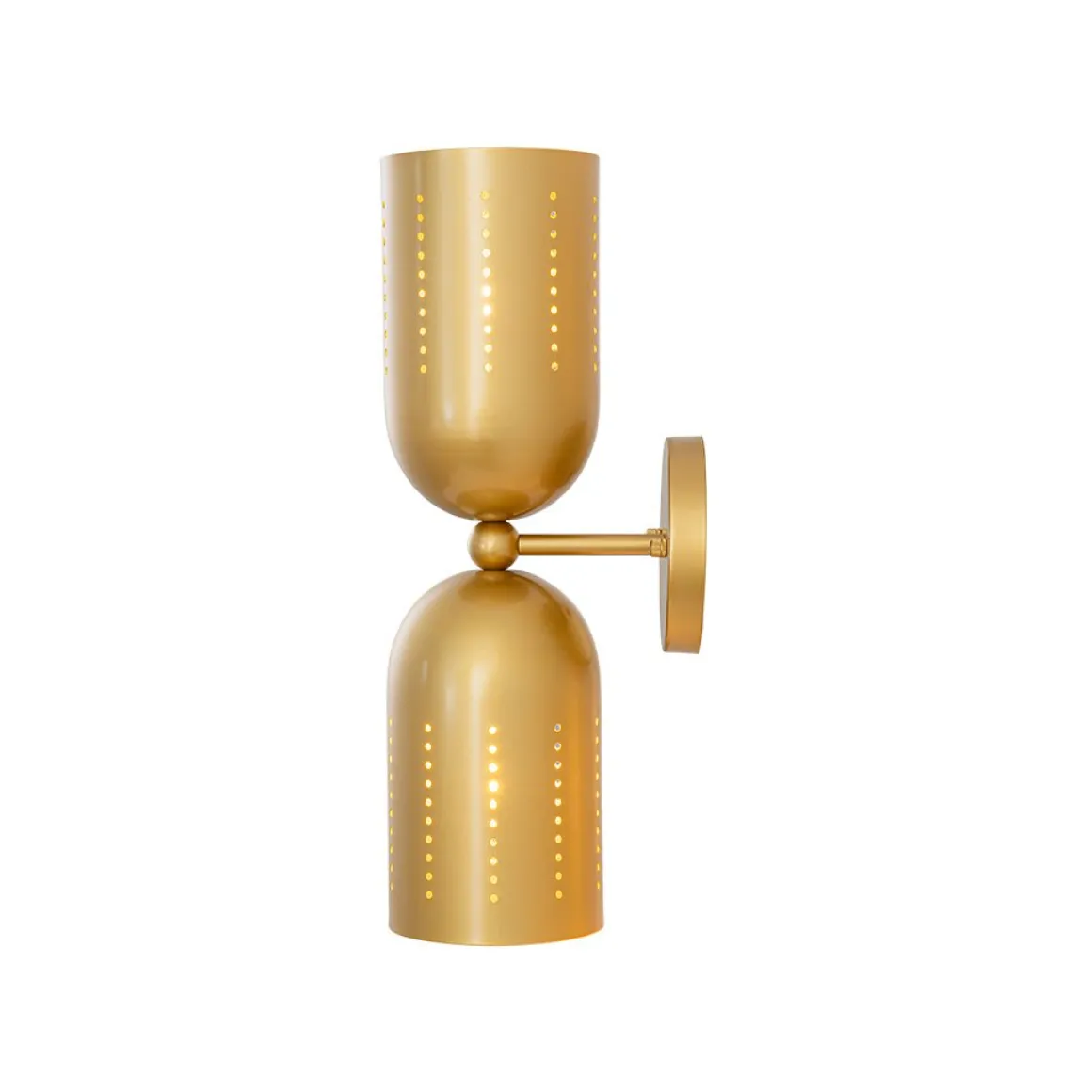 Tulip 2-Light Brass Up Down Hourglass Vanity Wall Sconce