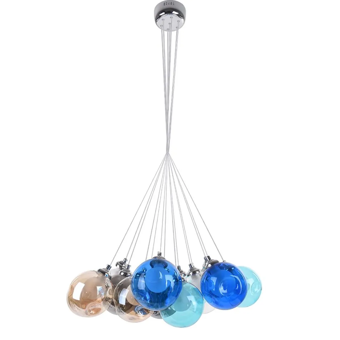 Unique Multi-Color Globe Cluster Chandelier