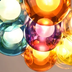 Unique Multi-Color Globe Cluster Chandelier