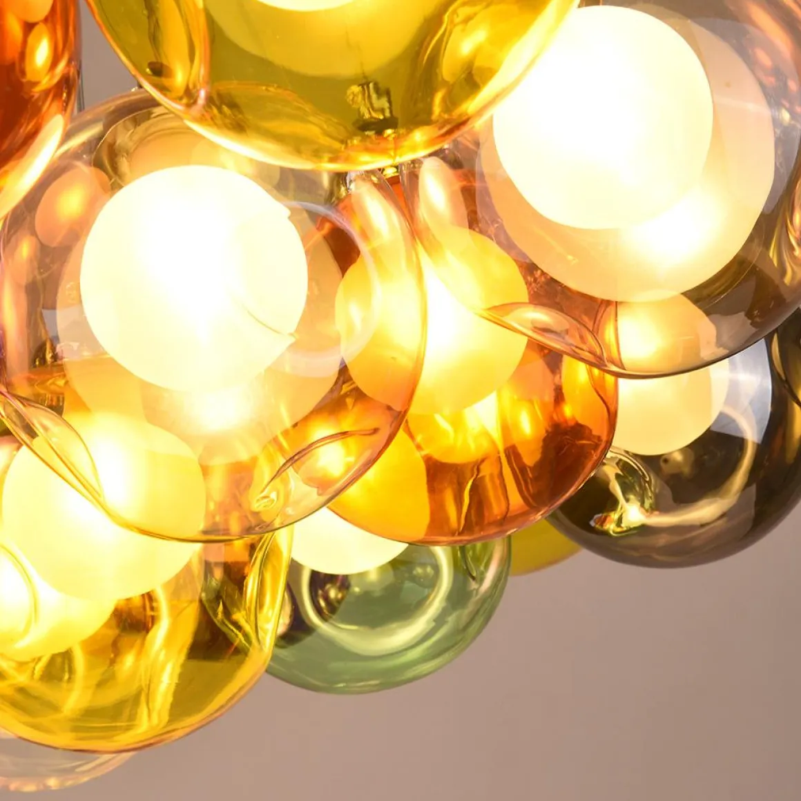 Unique Multi-Color Globe Cluster Chandelier
