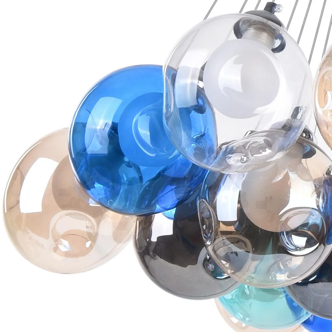 Unique Multi-Color Globe Cluster Chandelier