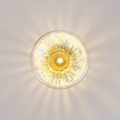 Versatile 1-Light Water Glass Oval Globe Semi Flush Wall Lamp