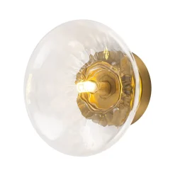 Versatile 1-Light Water Glass Oval Globe Semi Flush Wall Lamp