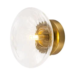 Versatile 1-Light Water Glass Oval Globe Semi Flush Wall Lamp