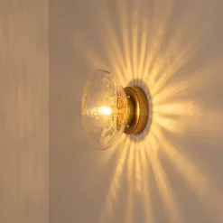 Versatile 1-Light Water Glass Oval Globe Semi Flush Wall Lamp