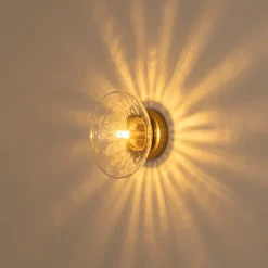 Versatile 1-Light Water Glass Oval Globe Semi Flush Wall Lamp