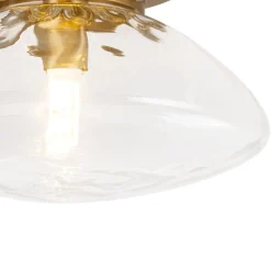 Versatile 1-Light Water Glass Oval Globe Semi Flush Wall Lamp