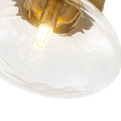 Versatile 1-Light Water Glass Oval Globe Semi Flush Wall Lamp