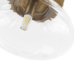 Versatile 1-Light Water Glass Oval Globe Semi Flush Wall Lamp
