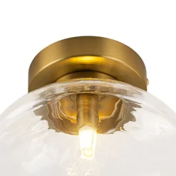 Versatile 1-Light Water Glass Oval Globe Semi Flush Wall Lamp