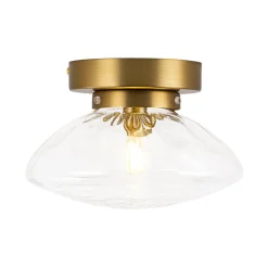Versatile 1-Light Water Glass Oval Globe Semi Flush Wall Lamp
