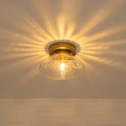 Versatile 1-Light Water Glass Oval Globe Semi Flush Wall Lamp
