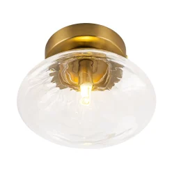 Versatile 1-Light Water Glass Oval Globe Semi Flush Wall Lamp