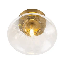 Versatile 1-Light Water Glass Oval Globe Semi Flush Wall Lamp