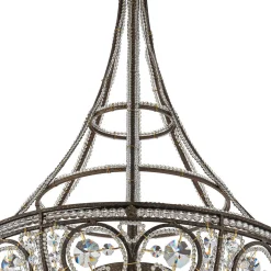 Victorian Antique Bronze Crystal Empire Chandelier