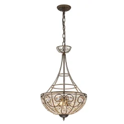 Victorian Antique Bronze Crystal Empire Chandelier