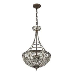 Victorian Antique Bronze Crystal Empire Chandelier