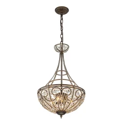 Victorian Antique Bronze Crystal Empire Chandelier