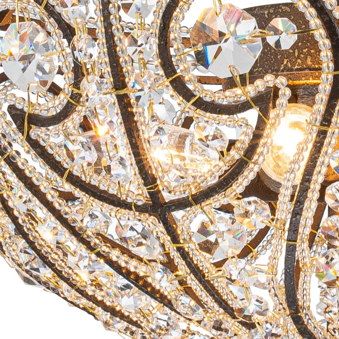 Victorian Antique Bronze Crystal Empire Chandelier