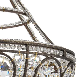 Victorian Antique Bronze Crystal Empire Chandelier