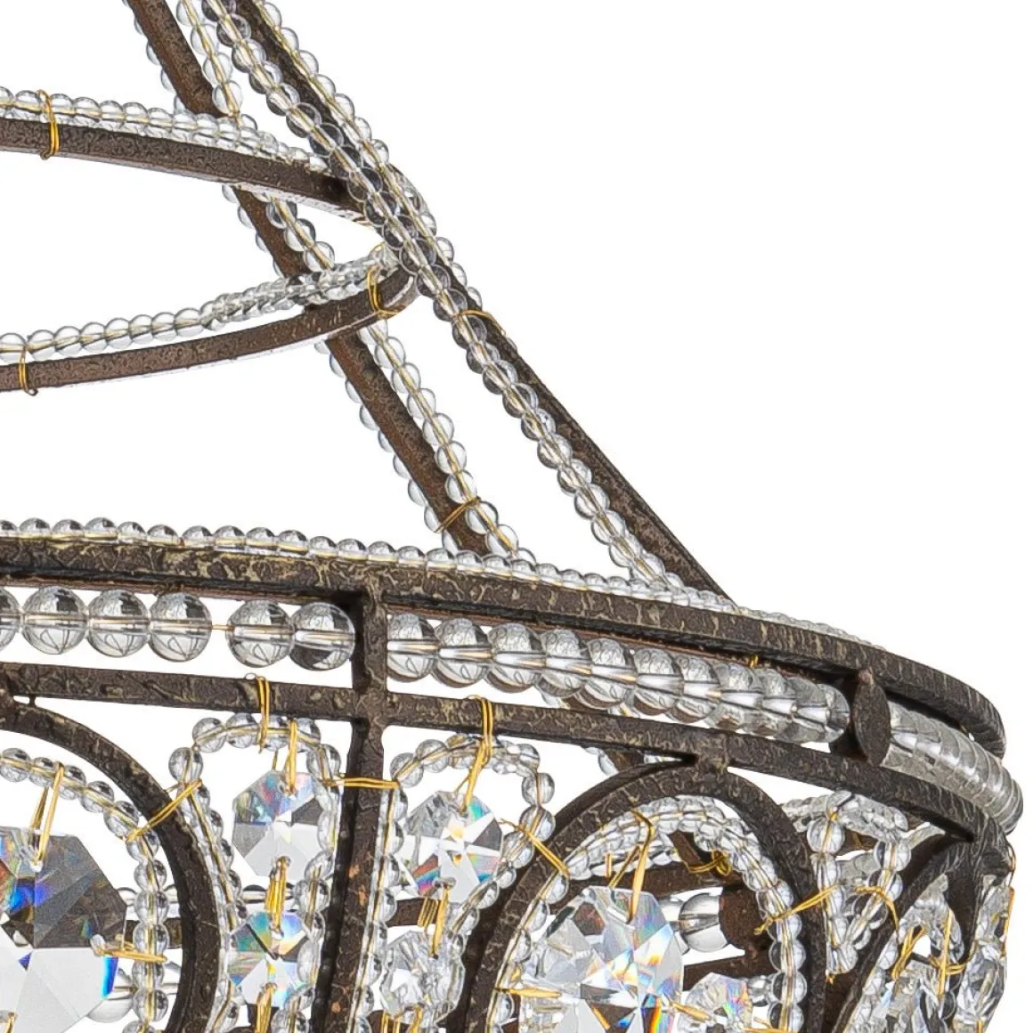 Victorian Antique Bronze Crystal Empire Chandelier